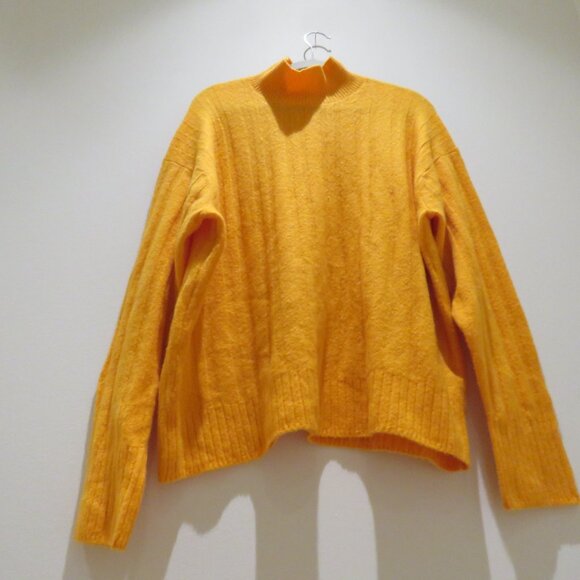J. CREW Ribbed Mockneck Sweater in Supersoft Yarn Tangerine Orange - Size XL - Picture 9 of 14